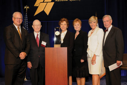 Company leaders and elected officials at the Baldrige award ceremony