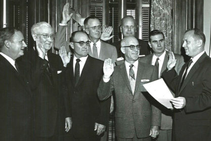 Swearing-in ceremony of the first Texas Water Development Board, 1957