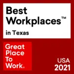 Best Workplaces in Texas 2021 insignia