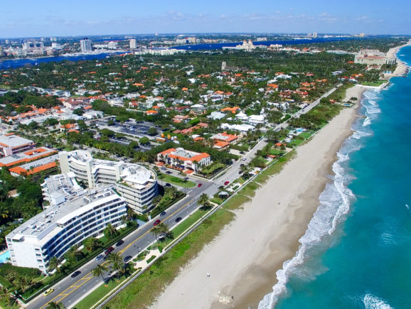 Aerial view of Florida beach